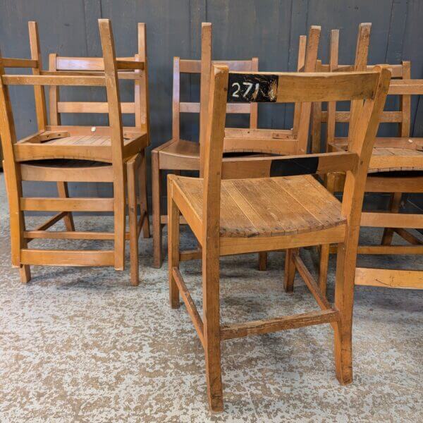 1950's Vintage Air Ministry Church Chapel Mess Slatted Chairs