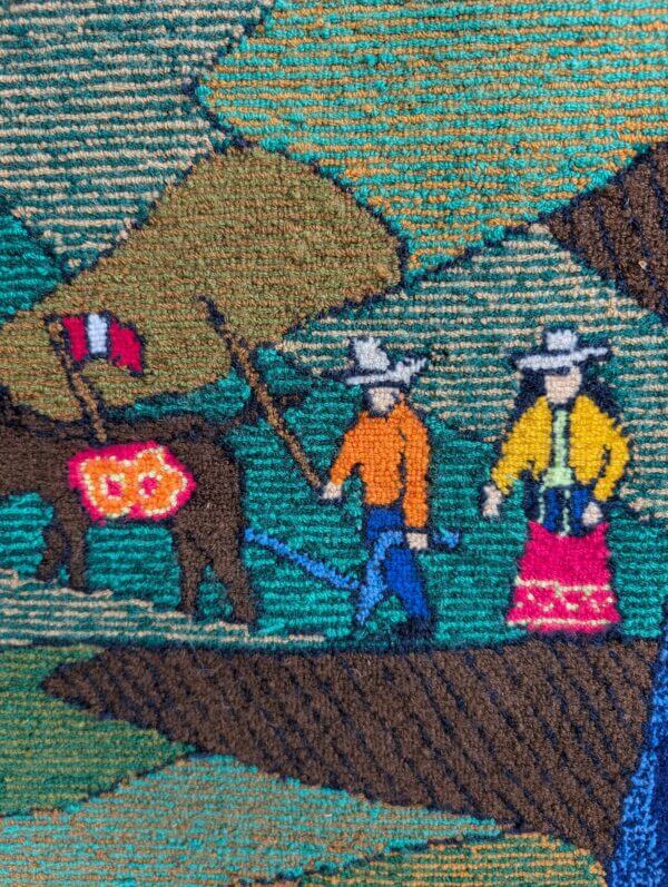 Extra Large Peruvian Hand Woven Tapestry of Saint Benito in the Countryside