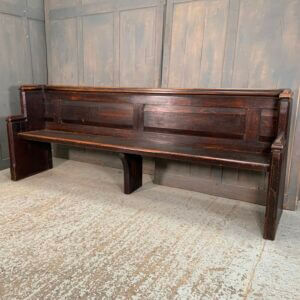 Heavy Duty Stained Pitch Pine Elbowed Pews Benches from St Chad's Parish Church Romford Type 2