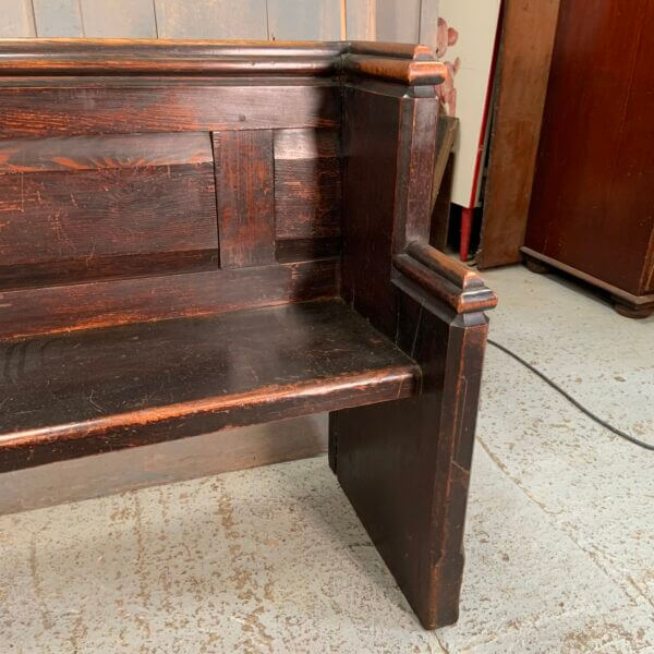 Heavy Duty Stained Pitch Pine Elbowed Pews Benches from St Chad's Parish Church Romford Type 2