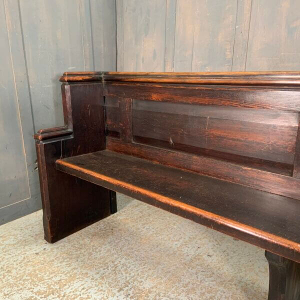 Heavy Duty Stained Pitch Pine Elbowed Pews Benches from St Chad's Parish Church Romford Type 2