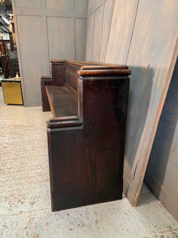 Heavy Duty Stained Pitch Pine Elbowed Pews Benches from St Chad's Parish Church Romford Type 2