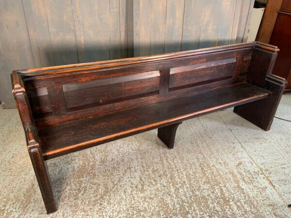 Heavy Duty Stained Pitch Pine Elbowed Pews Benches from St Chad's Parish Church Romford Type 2