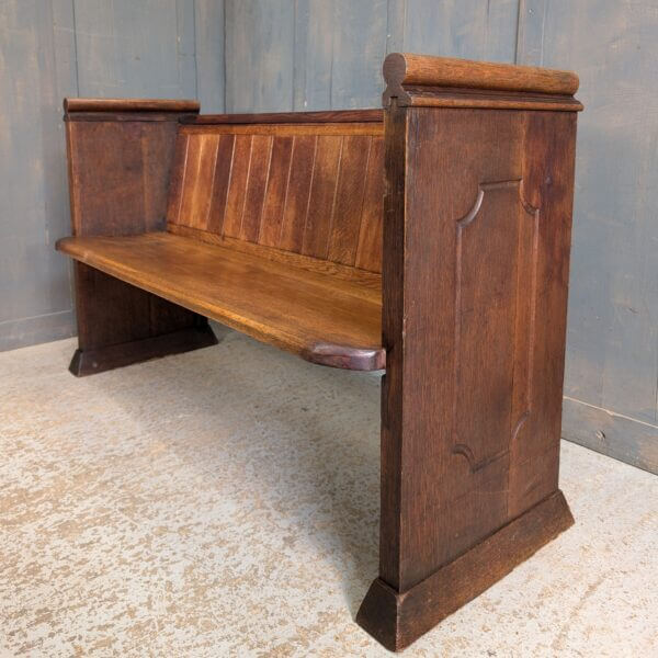 Oak Square Ended Winchester Church Pews Benches with Classical Cutaways