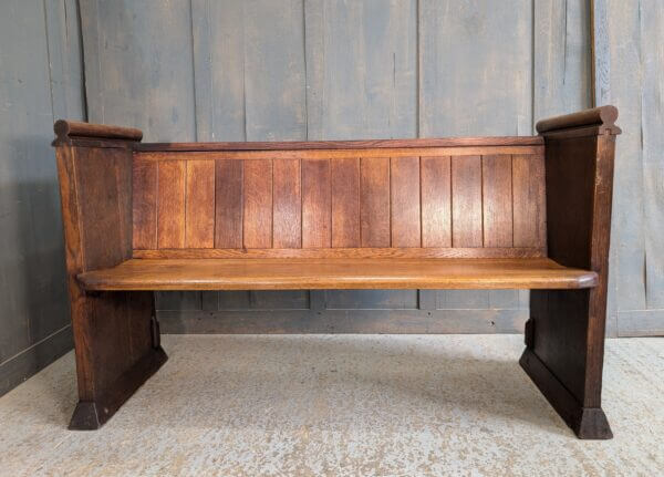 Oak Square Ended Winchester Church Pews Benches with Classical Cutaways