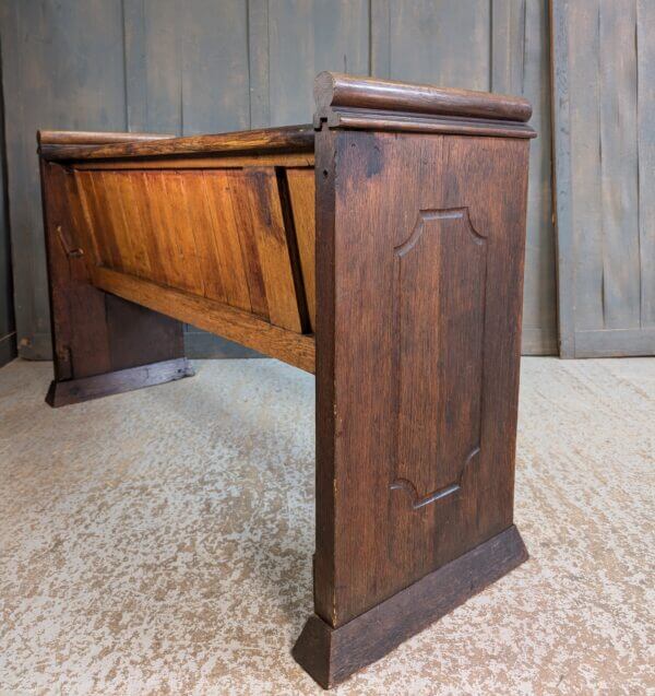 Oak Square Ended Winchester Church Pews Benches with Classical Cutaways