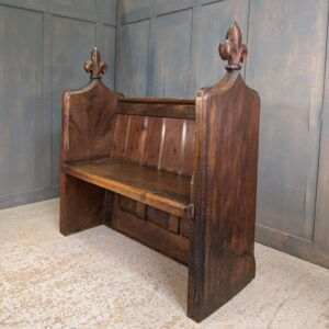 Fleur de Lys 1860's Antique Pine Church Pews Benches from St Faith's Maidstone