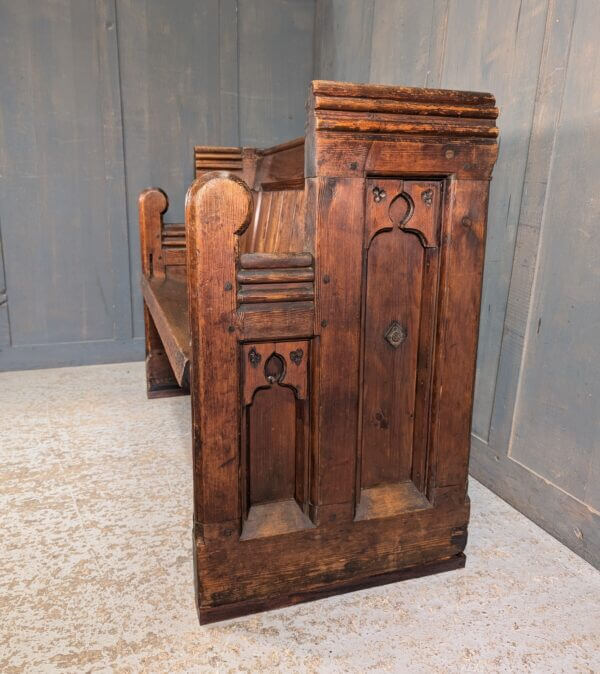 Gothic Mid 19th Century All pine Carved Pews from St Oswald's Oswestry Type 3