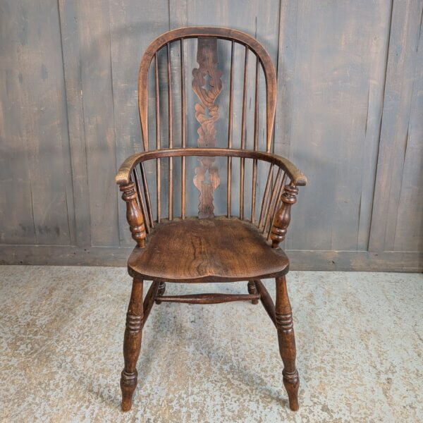 Very Handsome Antique High Back Ash, Elm and Beech Windsor Chair