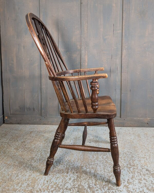 Very Handsome Antique High Back Ash, Elm and Beech Windsor Chair