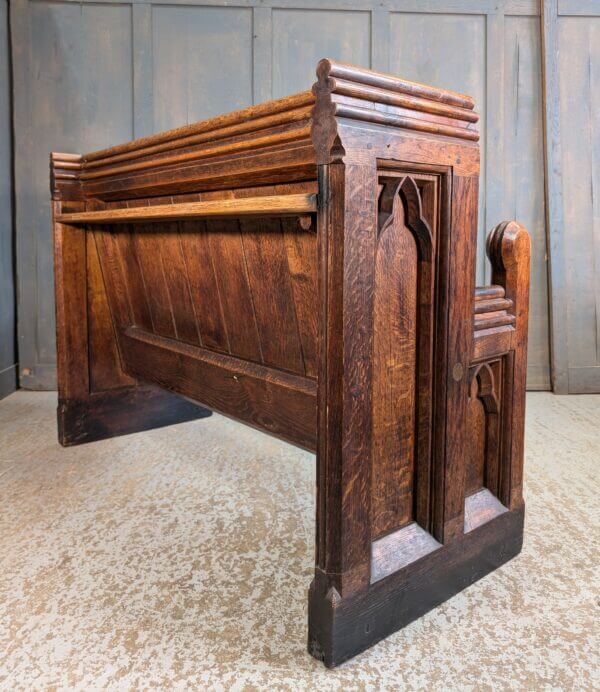 Gothic Mid 19th Century Oak Carved Pews from St Oswald's Oswestry Type 1