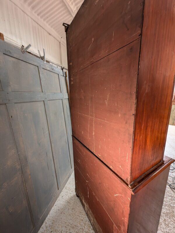 Mahogany Edwardian Chest/Glazed Bookcase with Adjustable Shelves