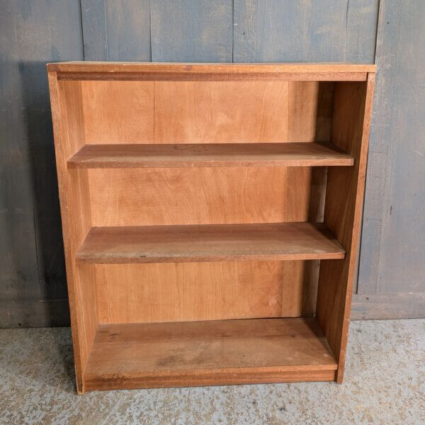 Simple 1960's Hardwood Veneer Bookcase from Worth Abbey in need of Painting etc.