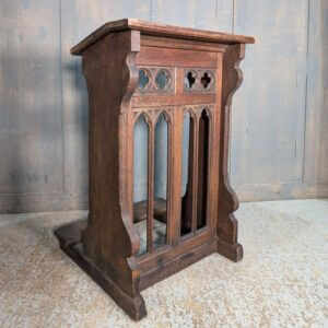 Gothic Victorian Oak Prayer Desk Prie Dieu with Lancets & Quatrefoils