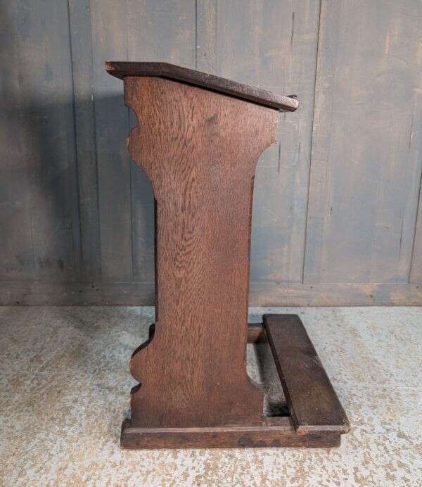 Gothic Victorian Oak Prayer Desk Prie Dieu with Lancets & Quatrefoils