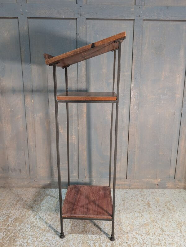 Stylish 1970's Vintage Steel & Wood Church Lectern from Worth Abbey