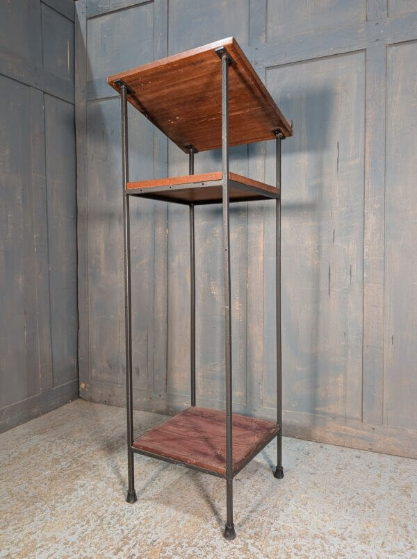 Stylish 1970's Vintage Steel & Wood Church Lectern from Worth Abbey