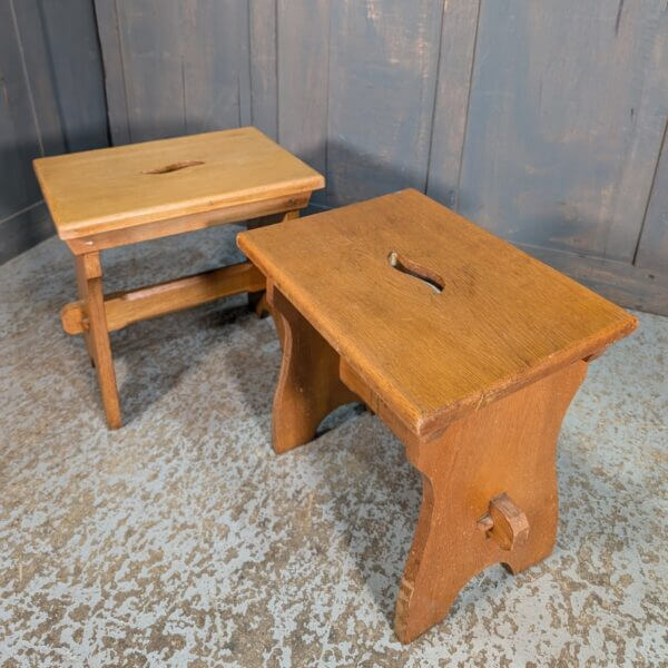 Mid-Century Oak Stools from Worth Abbey