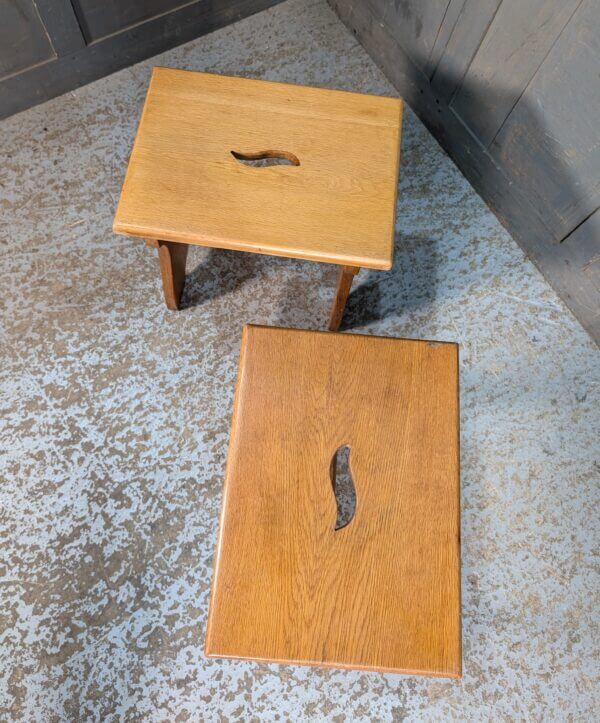 Mid-Century Oak Stools from Worth Abbey