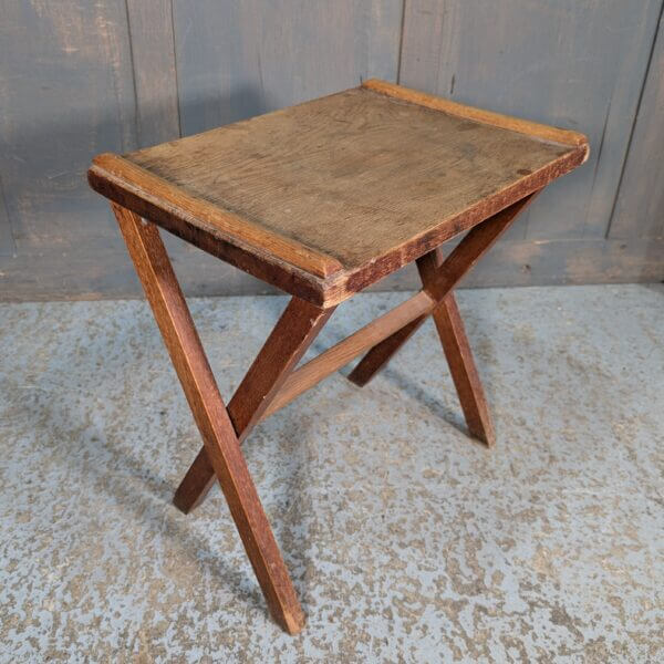 Simple X-Frame Small Oak Table from Worth Abbey