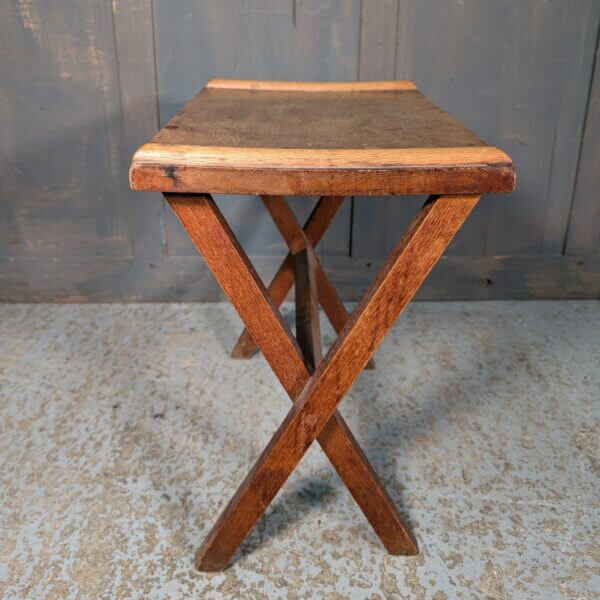 Simple X-Frame Small Oak Table from Worth Abbey