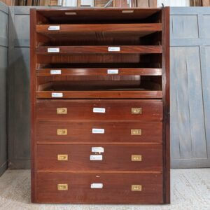 Large Mahogany Religious Textile Press Chest of Drawers from Worth Abbey