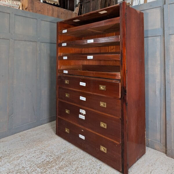 Large Mahogany Religious Textile Press Chest of Drawers from Worth Abbey