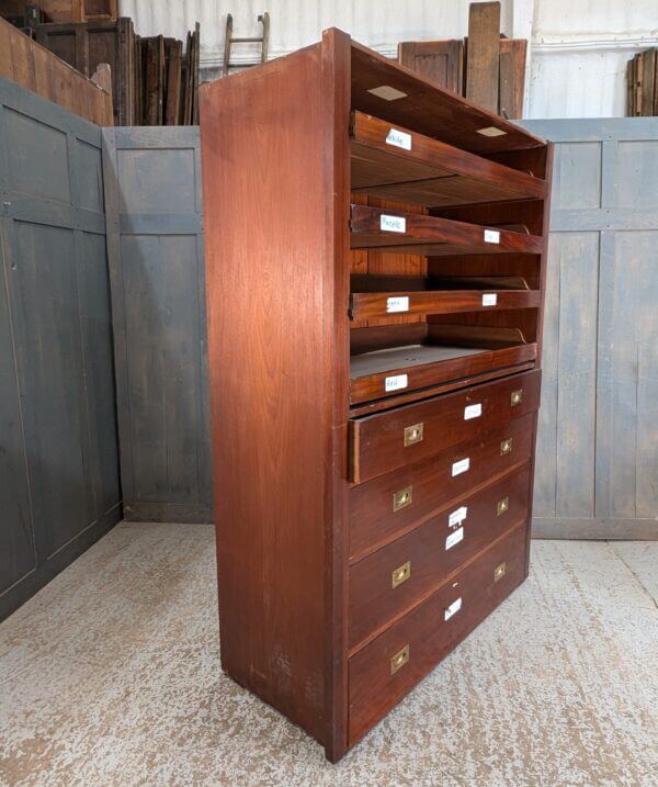 Large Mahogany Religious Textile Press Chest of Drawers from Worth Abbey