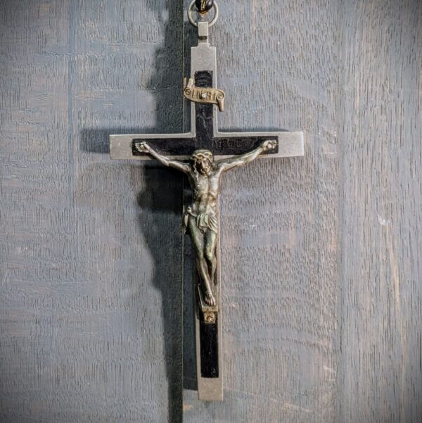 Quality Heavy Plated Brass & Ebony Pectoral Crucifix