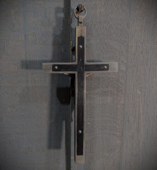 Quality Heavy Plated Brass & Ebony Pectoral Crucifix