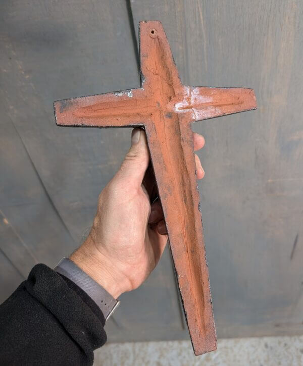 Modernist Glazed Pottery Circa 1975 Crucifix