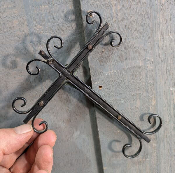 Unusual Small Modernist Bronze & Wrought Steel Crucifix