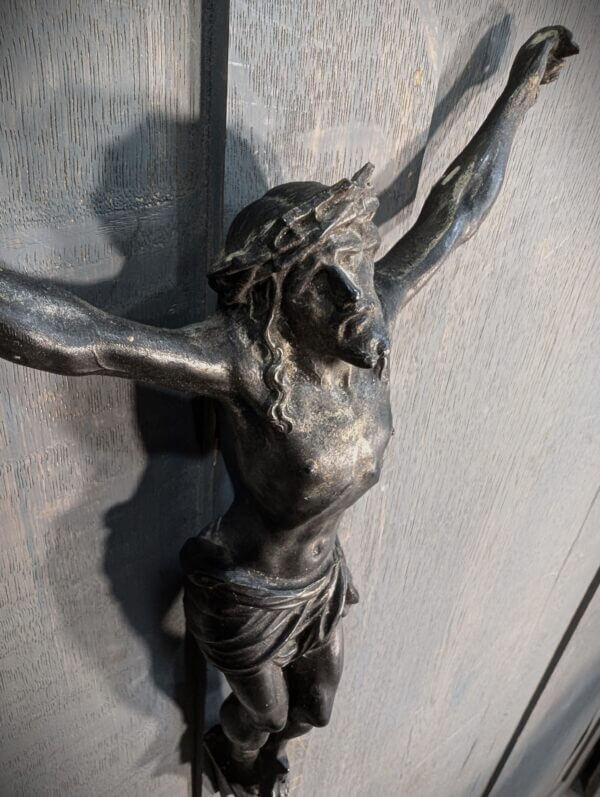 Larger Size Vintage Heavy Spelter Crucifix Figure Corpus Christ