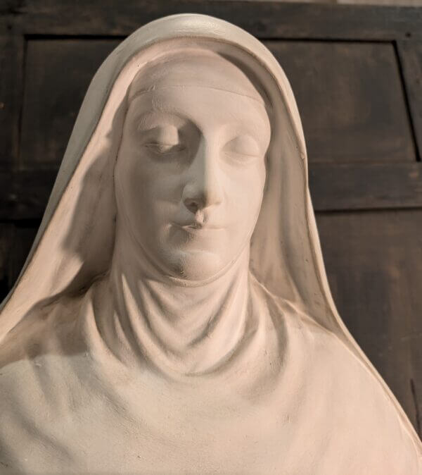 Life Size White Painted Antique Religious Statue of St Therese de Lisieux 'The Little Flower'