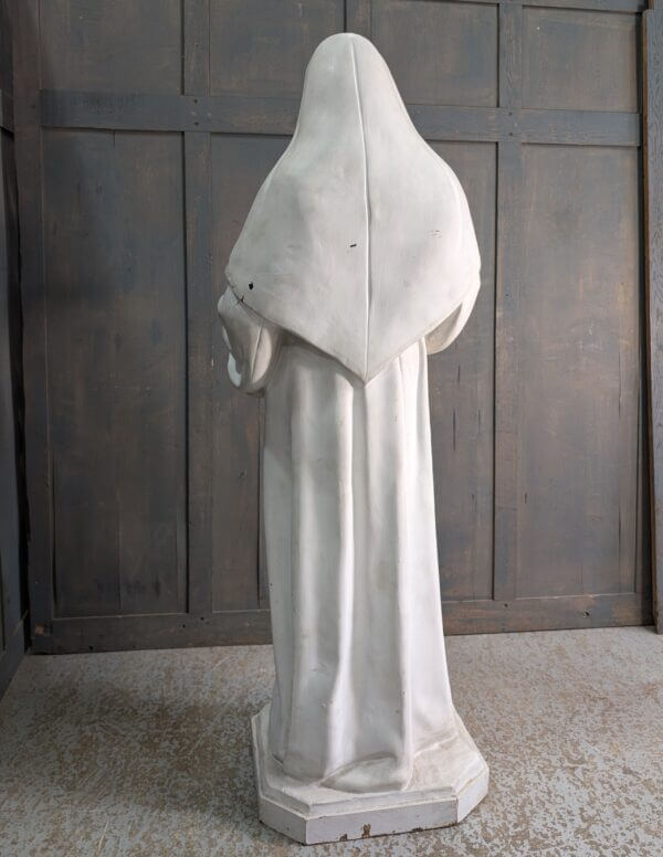 Life Size White Painted Antique Religious Statue of St Therese de Lisieux 'The Little Flower'