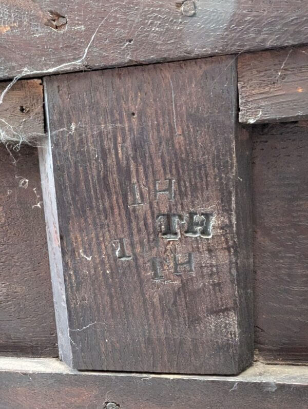 Handsome and Impressive Mid 18th Century Carved Dark Oak Settle Bench