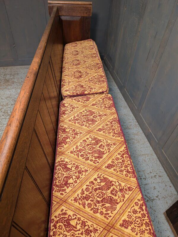 Victorian Carved Gothic Oak Church Bench Pew from Sussex