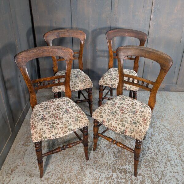 To Clear - A Set of Four Victorian Beech Dining Chairs