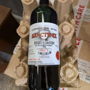 Bottles of Sanctifix No 3 Communion Wine in Boxes