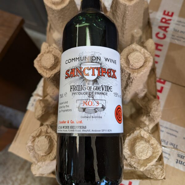 Bottles of Sanctifix No 3 Communion Wine in Boxes