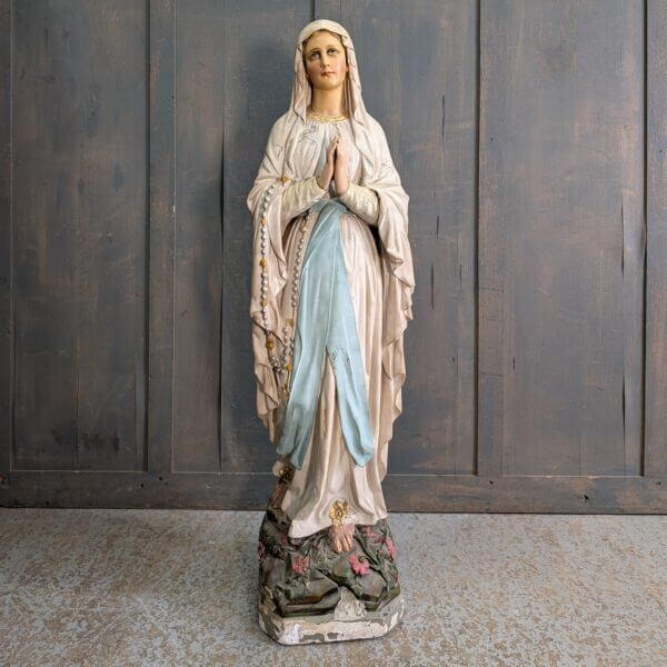 Large Chapel Size Antique Statue of Our Lady of Lourdes from Rochdale Convent