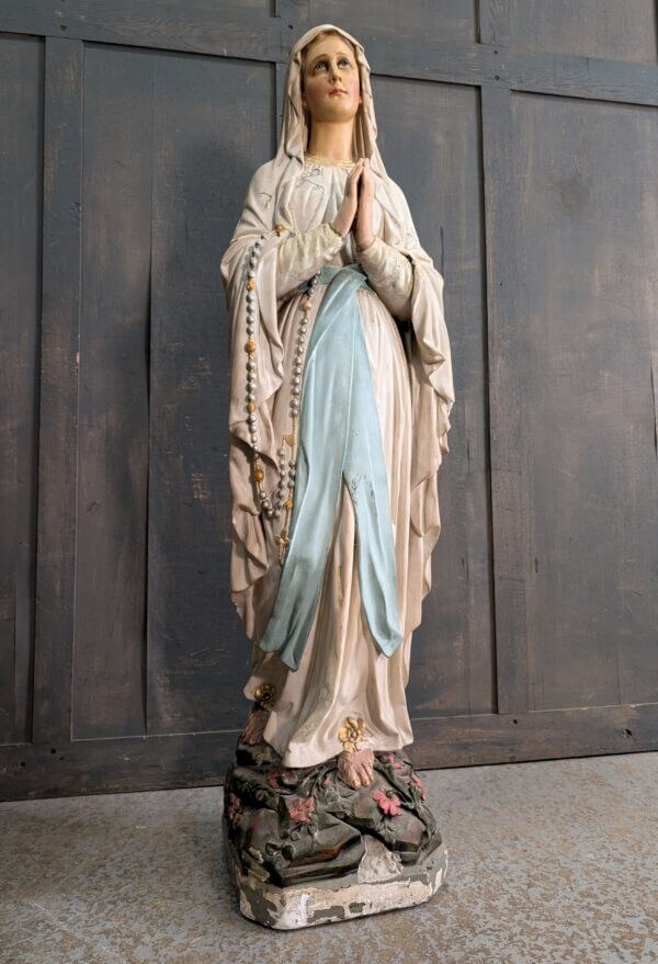 Large Chapel Size Antique Statue of Our Lady of Lourdes from Rochdale Convent