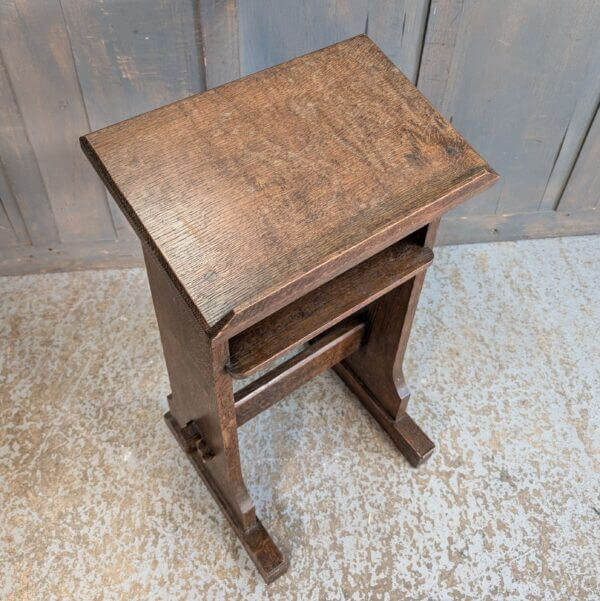 Simple Vintage Oak Prayer Desk with Stretcher from Oxford Oratory