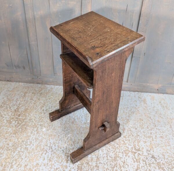 Simple Vintage Oak Prayer Desk with Stretcher from Oxford Oratory