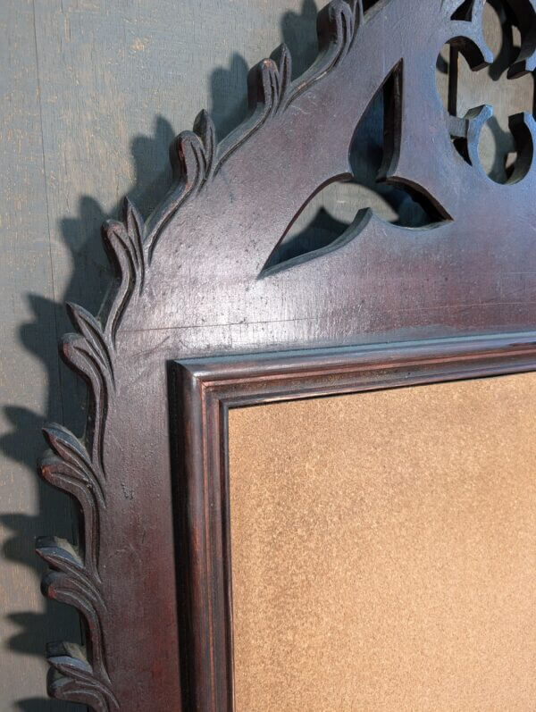 Ornate Antique Pine Church Notice Board with Replacement Cork & Bottony Cross from St Mary's Abbey