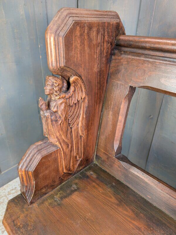 Angel Pews - Very Unusual Contemporary Pine Pews Benches each with Two Moulded Angels