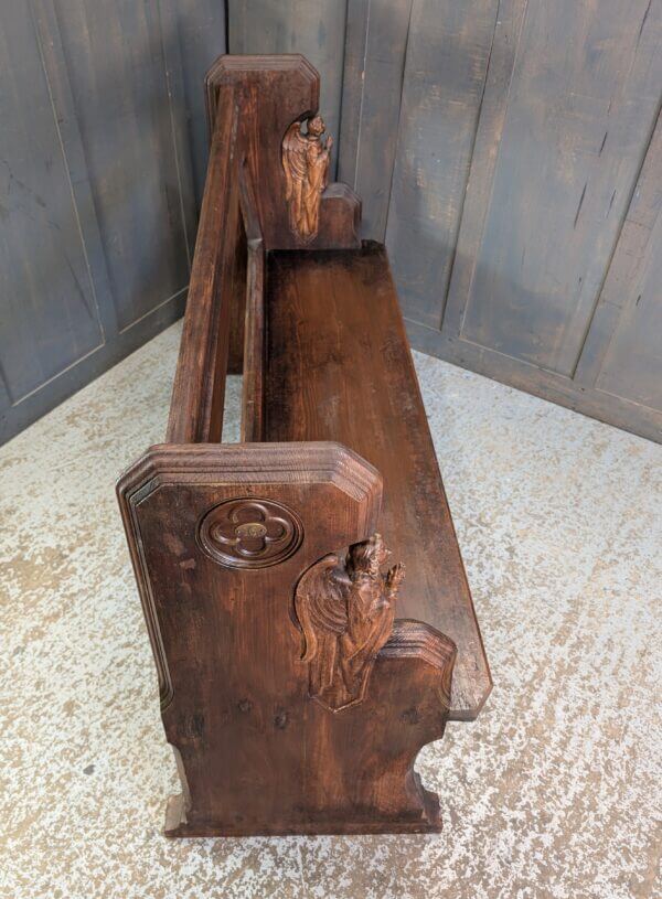 Angel Pews - Very Unusual Contemporary Pine Pews Benches each with Two Moulded Angels