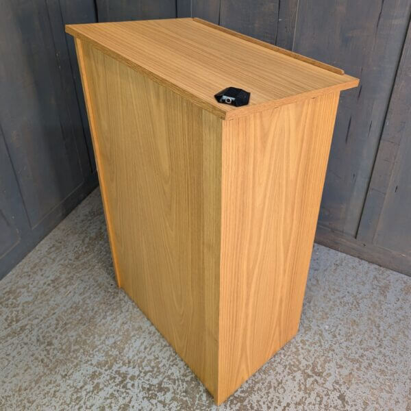 Plain Modern Light Oak Lectern Reading Desk Ambo with Shelf & Mike Link