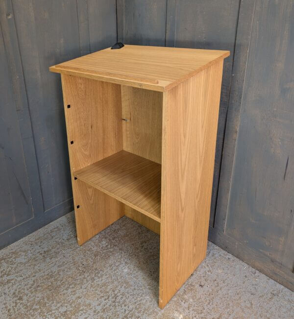 Plain Modern Light Oak Lectern Reading Desk Ambo with Shelf & Mike Link