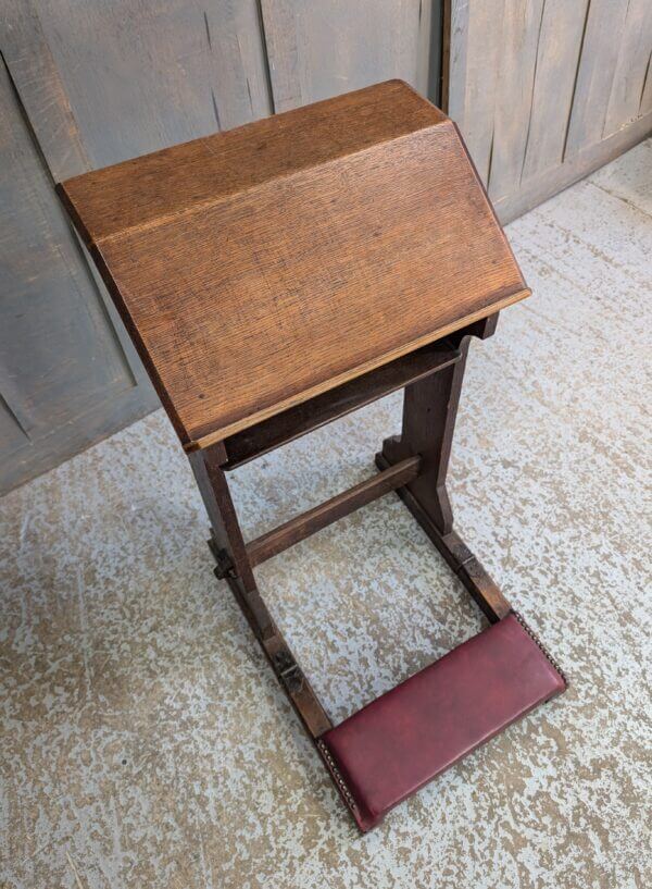 Simple Vintage Oak Prayer Desk Prie Dieu from Oxford Oratory with Fold Up Kneeler